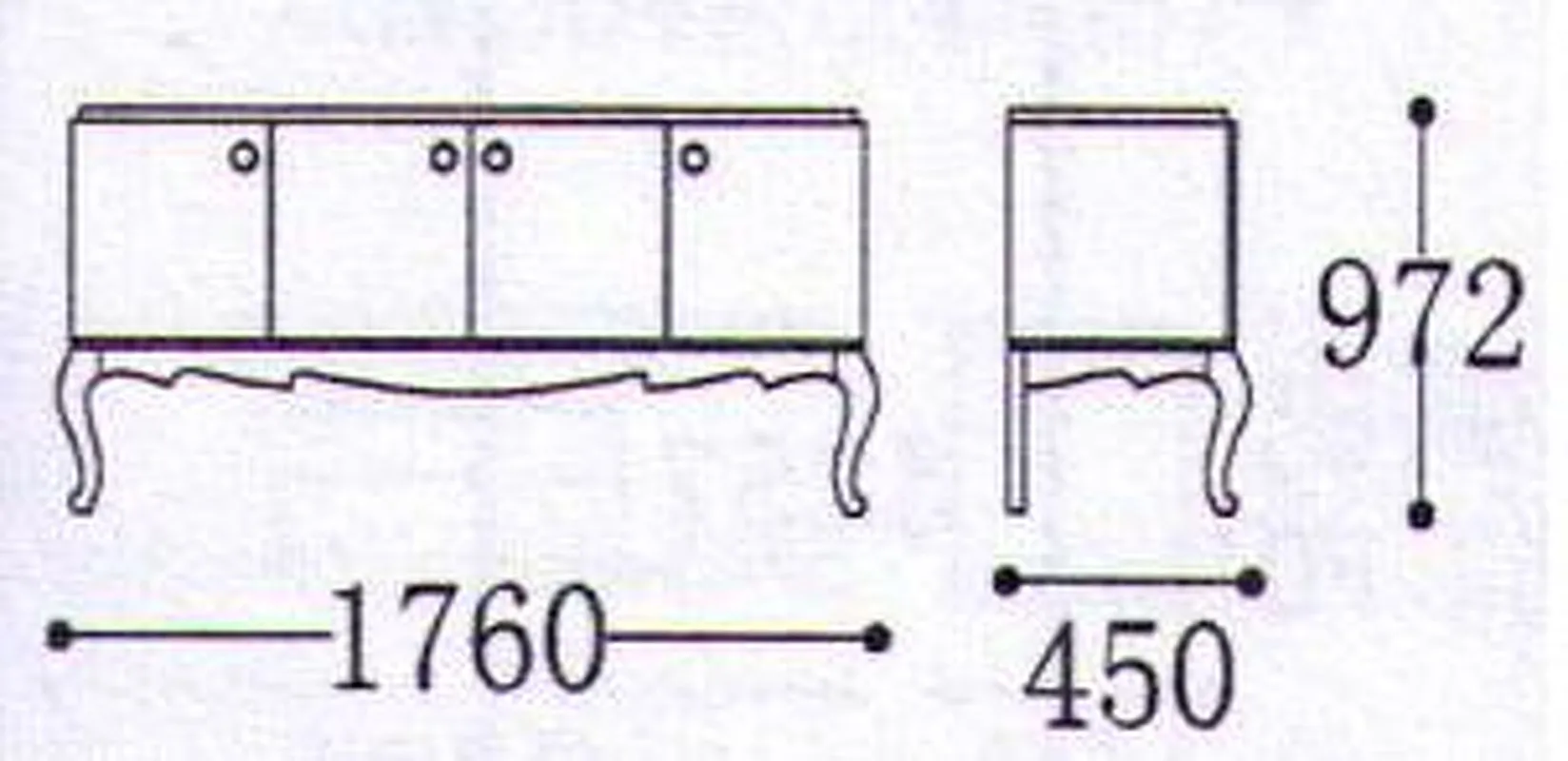 Размеры буфета Venezia Fratelli Barri FB.SB.VZ.625 Размеры буфета Venezia Fratelli Barri FB.SB.VZ.625